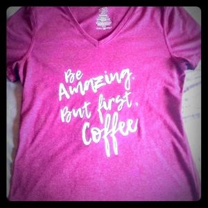 "Be amazing but first coffee "Vneck